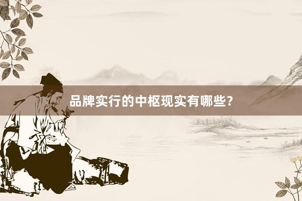 品牌实行的中枢现实有哪些？