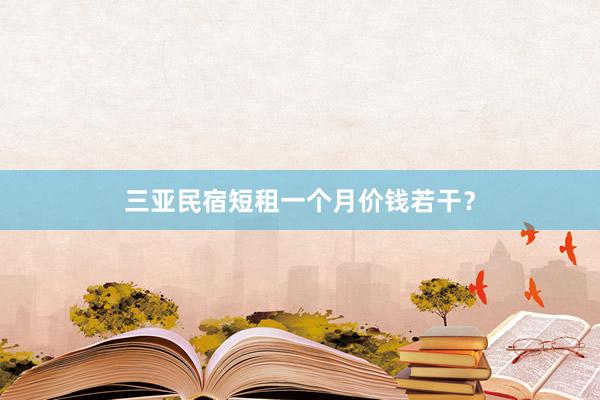 三亚民宿短租一个月价钱若干？